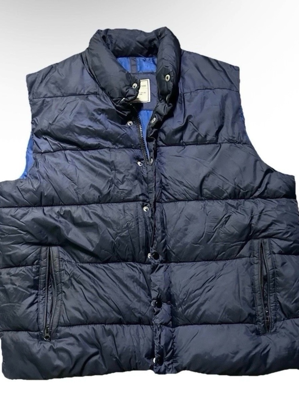Men’s Old Navy Navy Blue Puffer Vest Size XL Winter Cold Weather